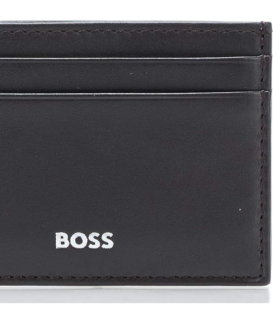 HUGO BOSS Коричневый кожаный кардхолдер, фото 3