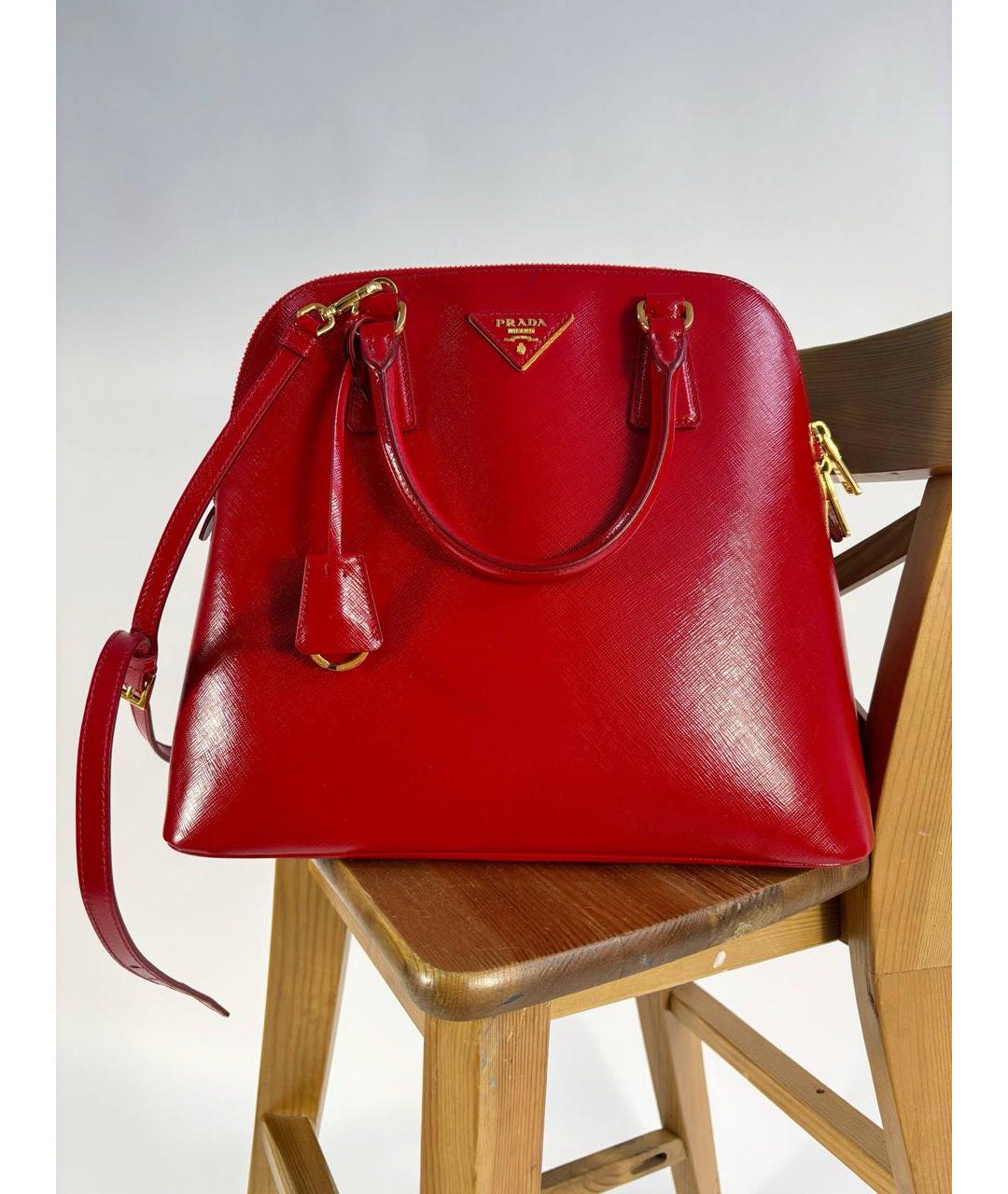 PRADA Красная сумка через плечо из лакированной кожи, фото 2