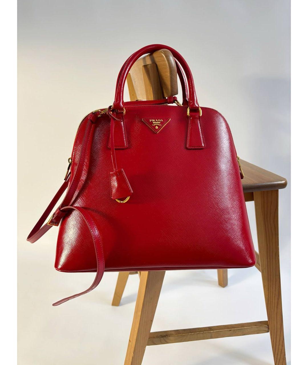 PRADA Красная сумка через плечо из лакированной кожи, фото 6