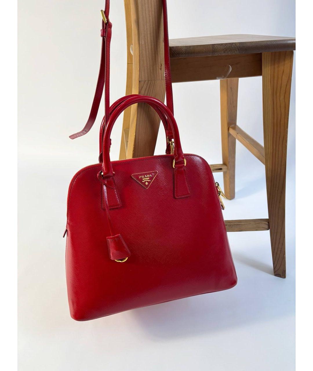 PRADA Красная сумка через плечо из лакированной кожи, фото 5