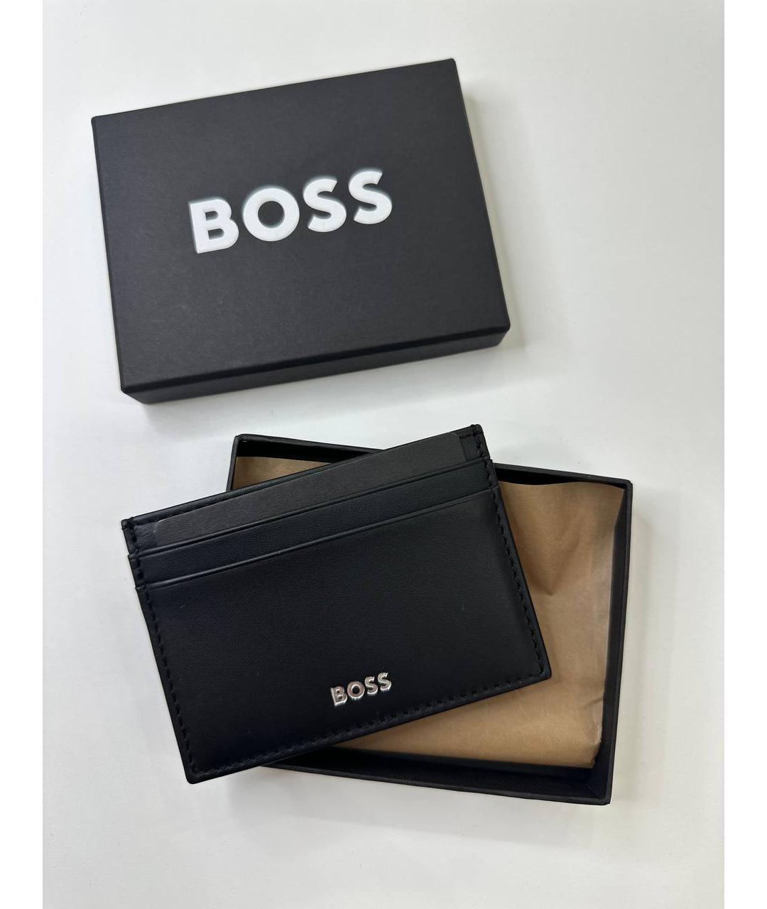 HUGO BOSS Черный кожаный кошелек, фото 5