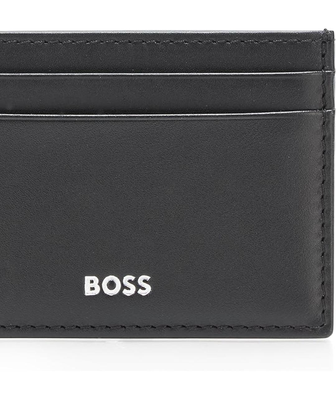 HUGO BOSS Черный кожаный кошелек, фото 3
