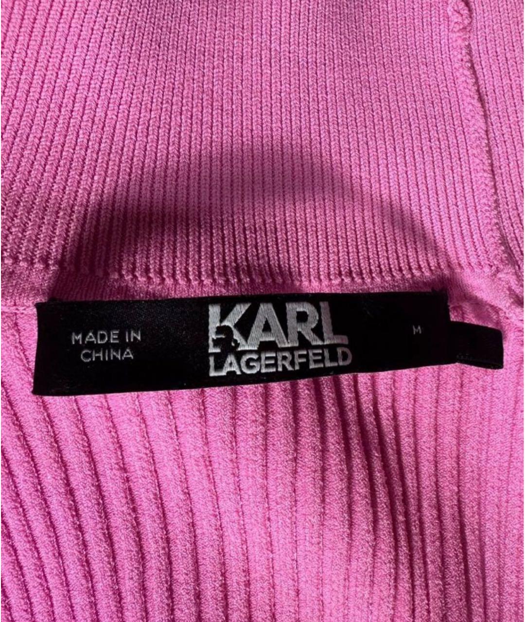 KARL LAGERFELD Розовое вискозное повседневное платье, фото 4