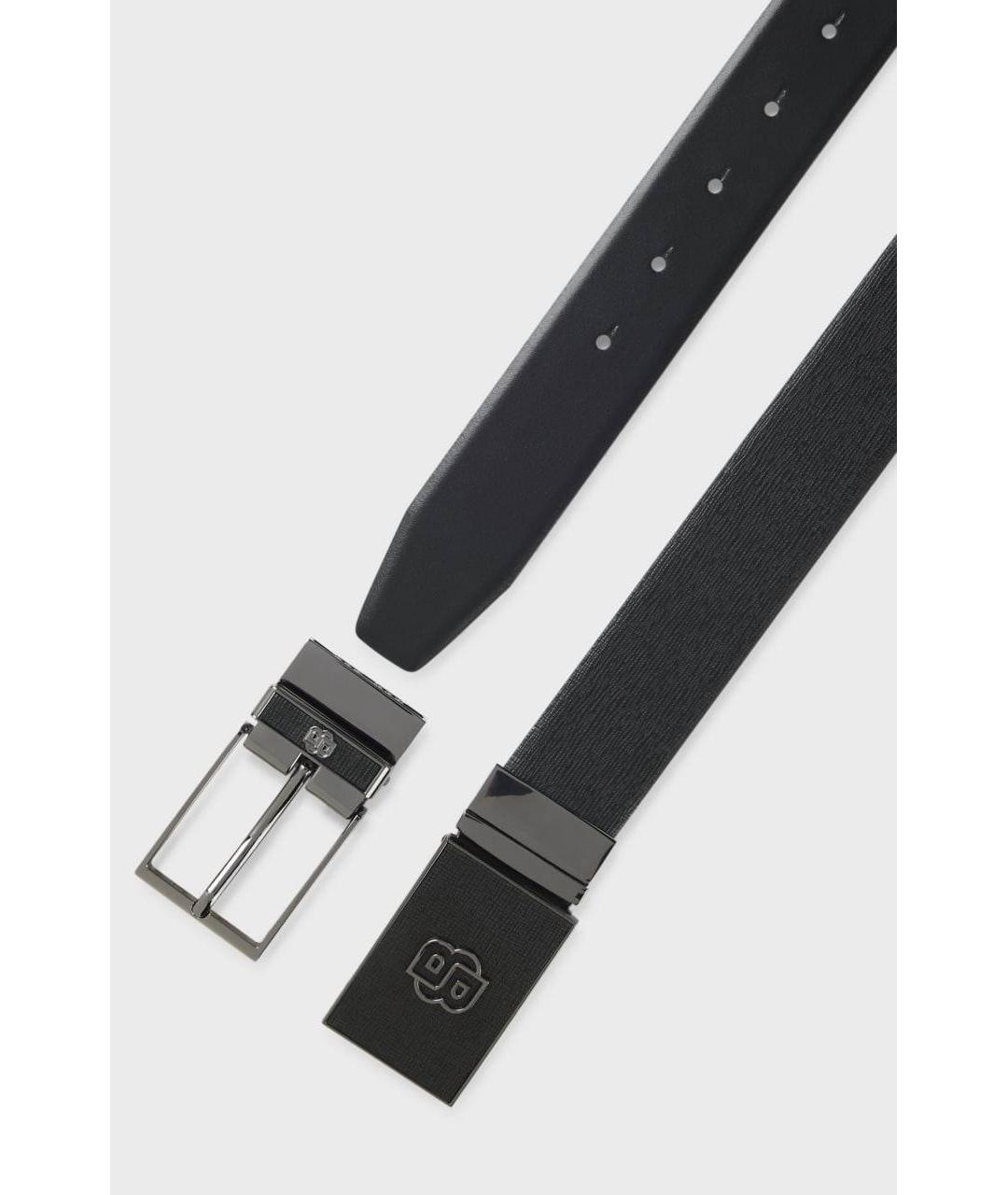 HUGO BOSS Черный кожаный ремень, фото 4