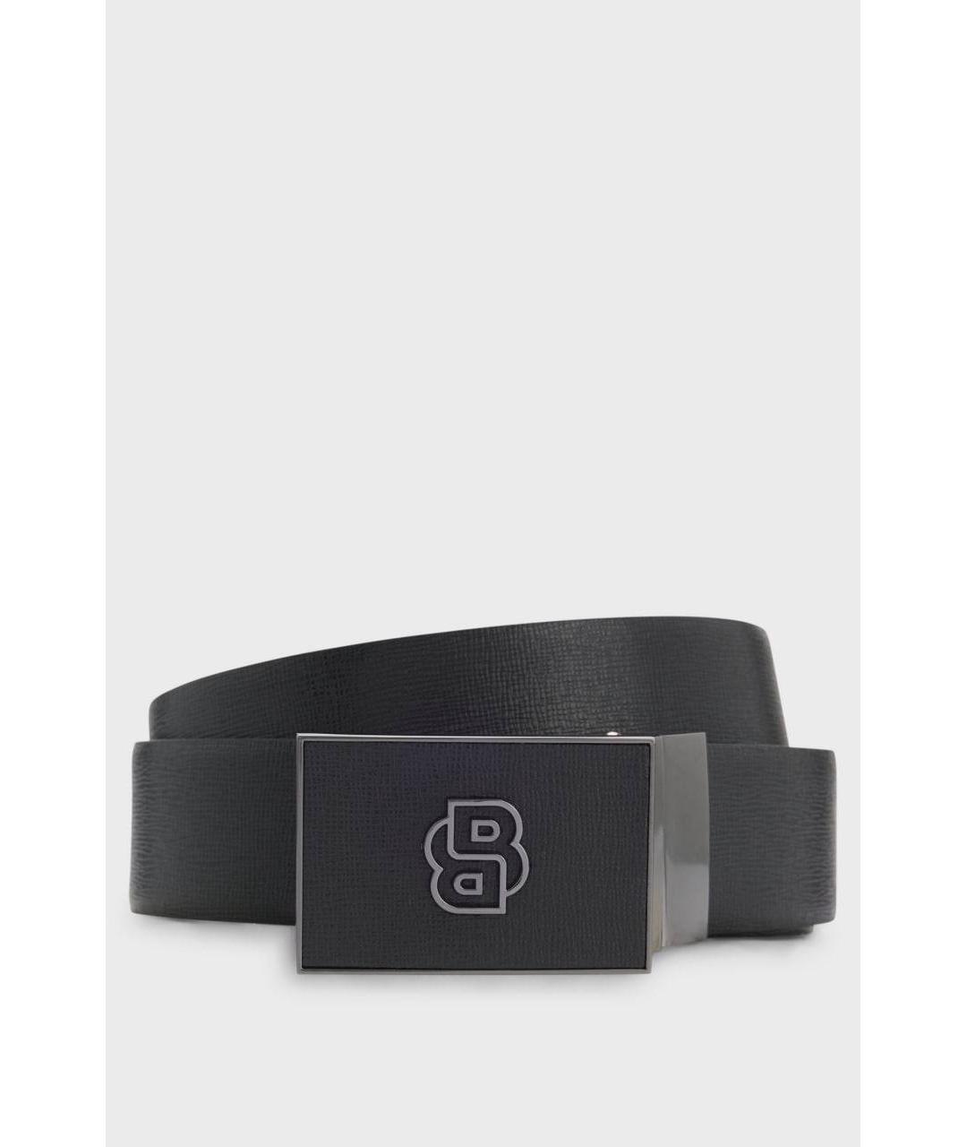 HUGO BOSS Черный кожаный ремень, фото 2