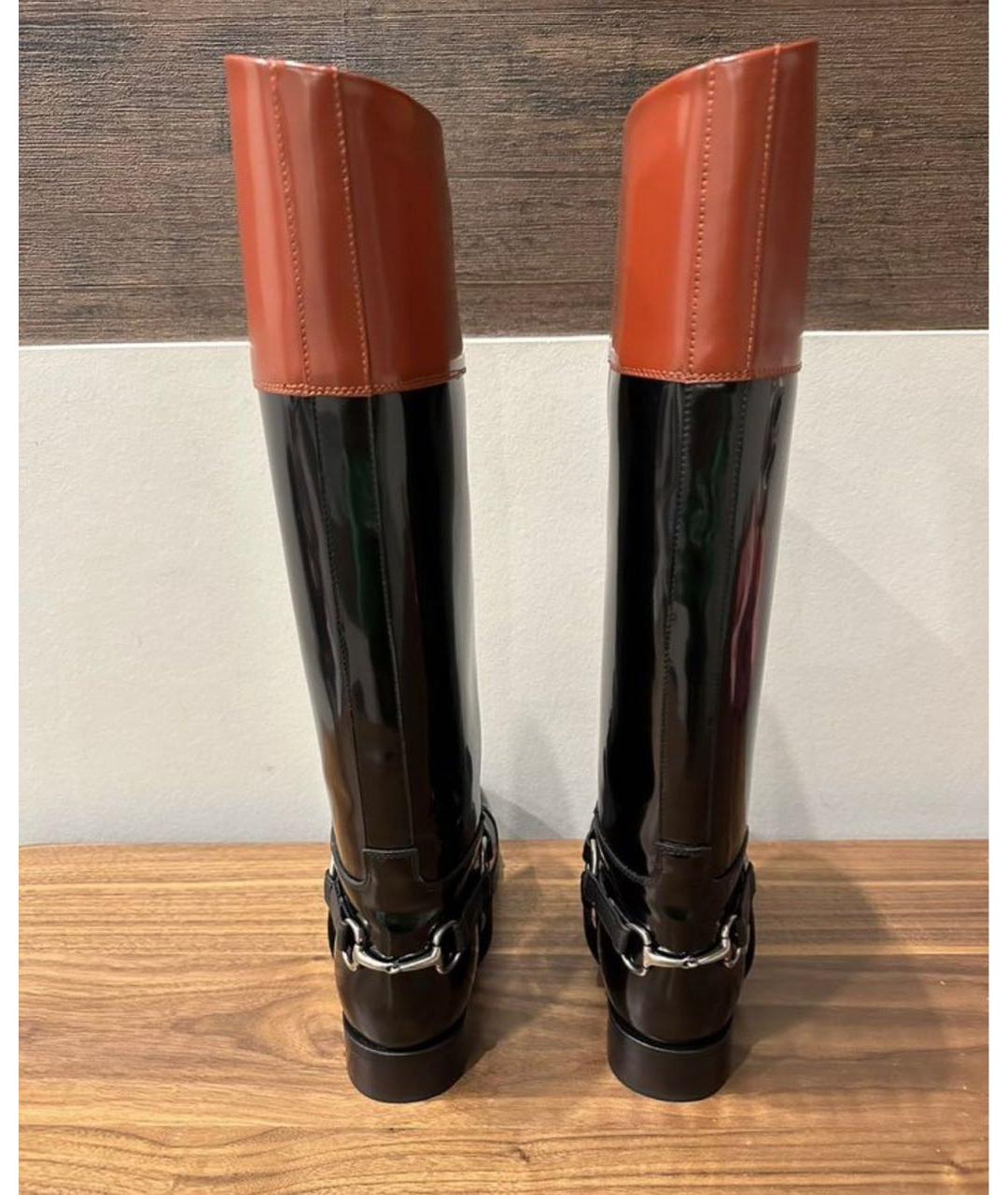GUCCI Черные сапоги из лакированной кожи, фото 2