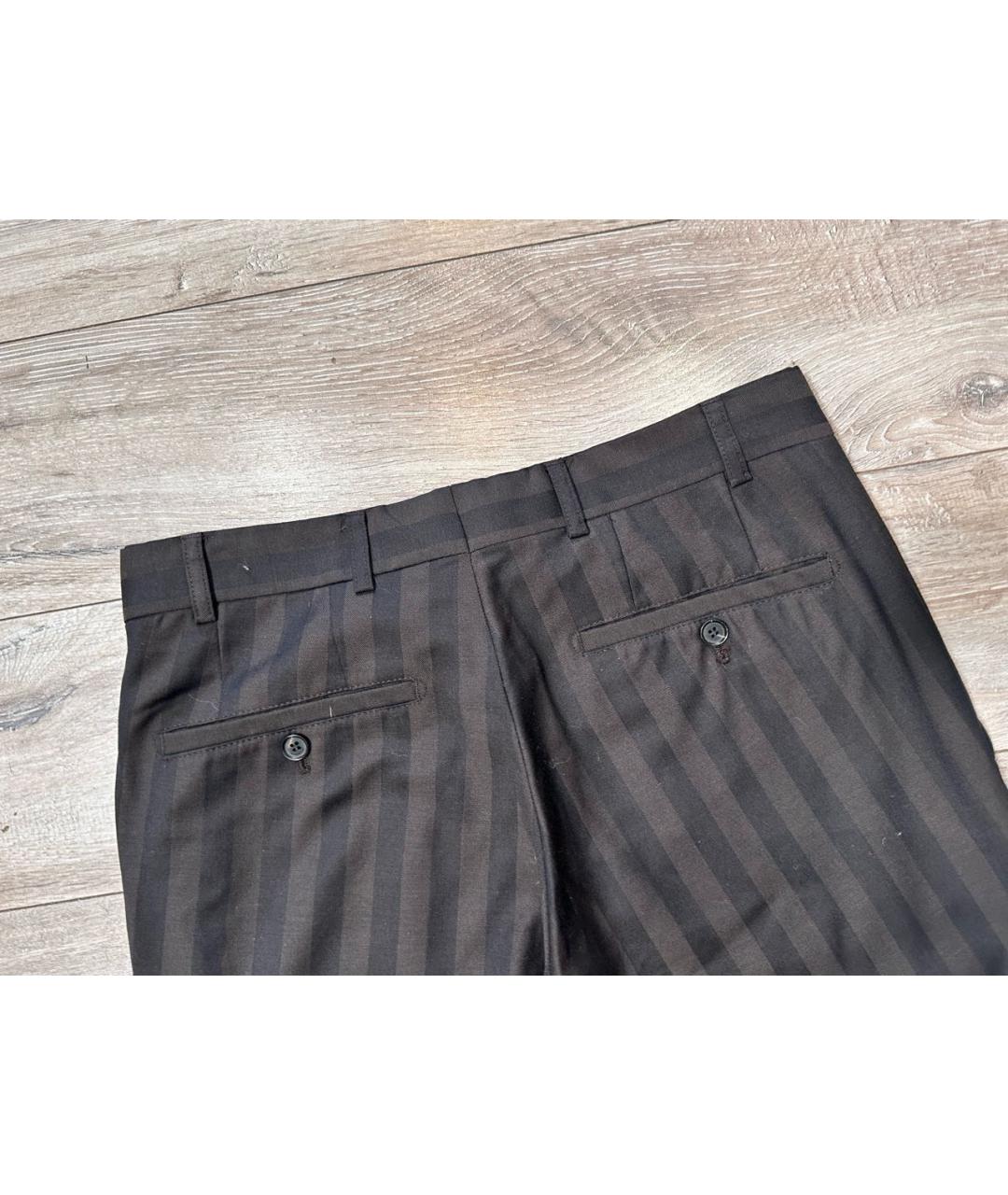 KARL LAGERFELD Коричневые вискозные классические брюки, фото 6