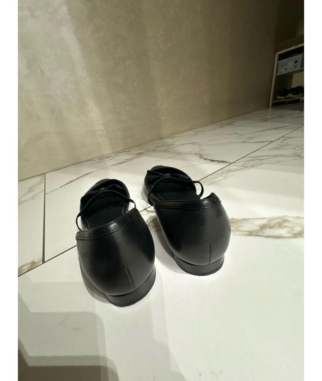 CHANEL Черные кожаные балетки, фото 4