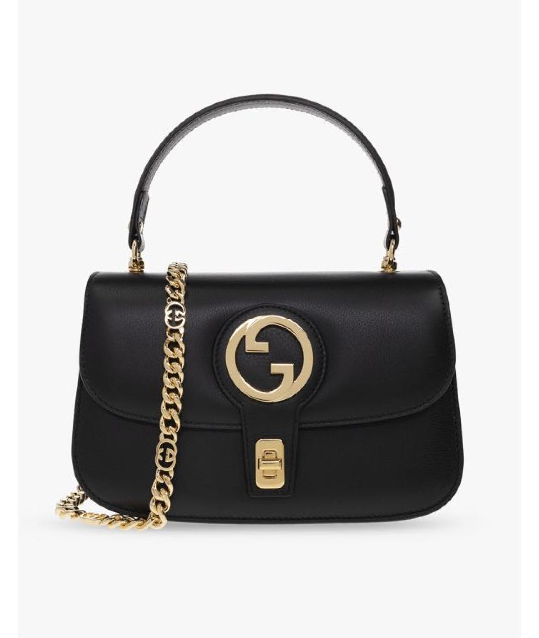 GUCCI Черная кожаная сумка с короткими ручками, фото 5