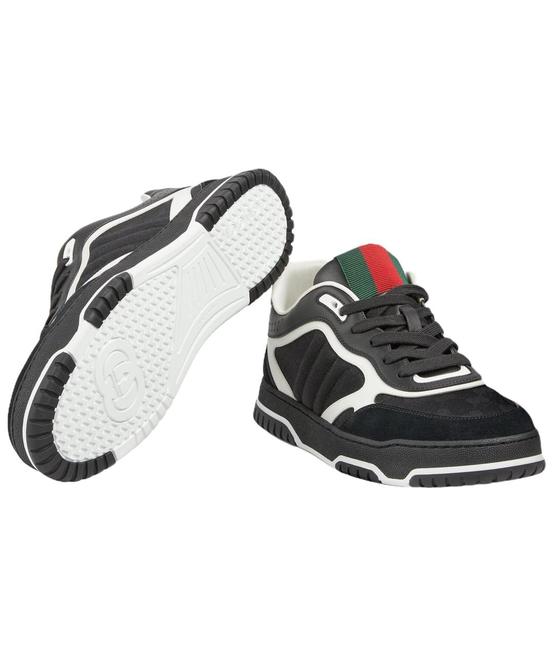 GUCCI Черные низкие кроссовки / кеды, фото 5