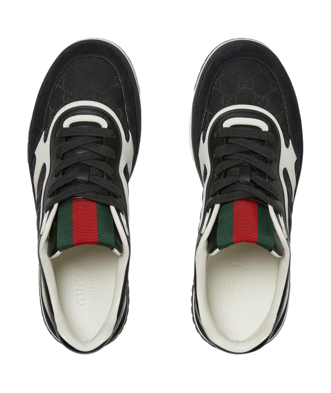 GUCCI Черные низкие кроссовки / кеды, фото 4