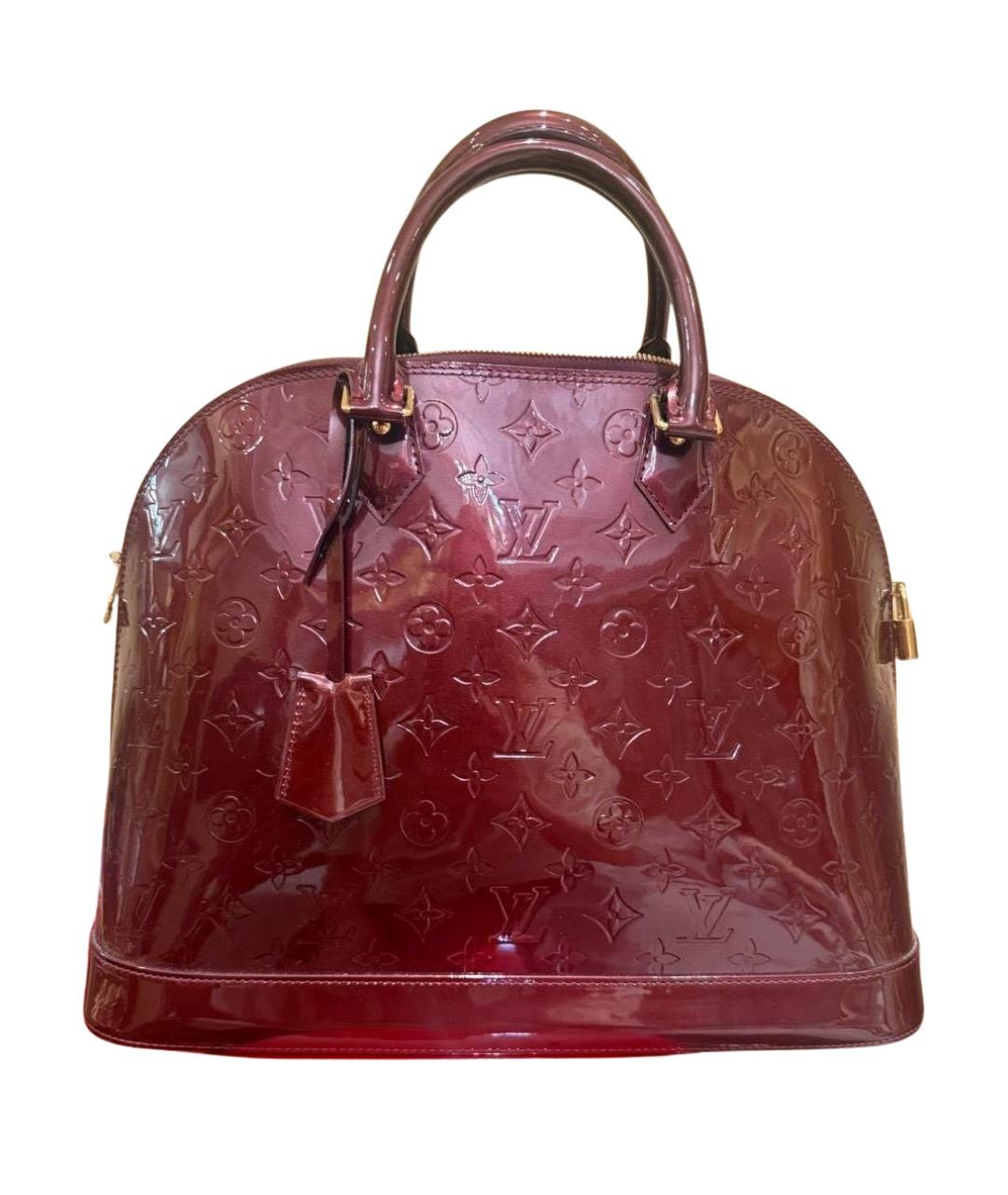 LOUIS VUITTON Бордовая сумка с короткими ручками из лакированной кожи, фото 1