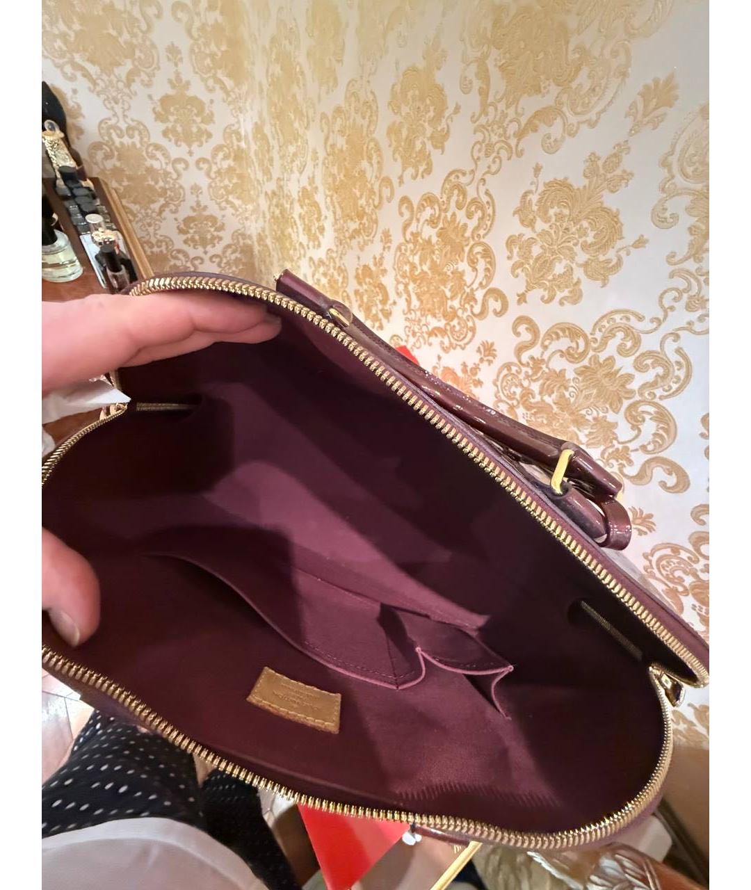 LOUIS VUITTON Бордовая сумка с короткими ручками из лакированной кожи, фото 2