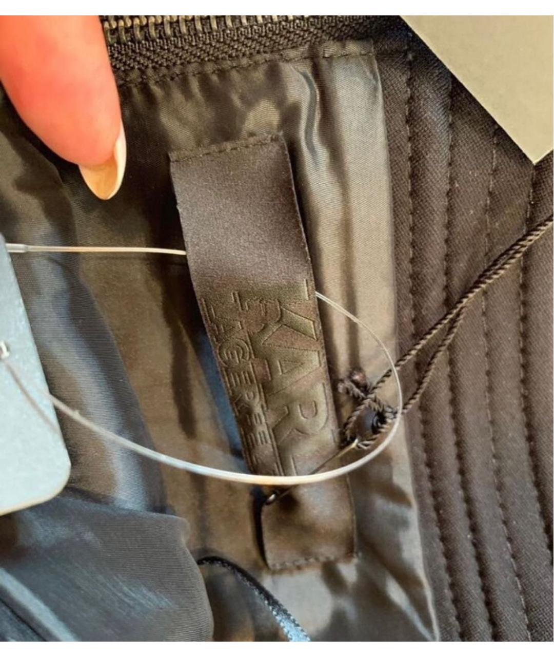 KARL LAGERFELD Черная вискозная юбка мини, фото 7