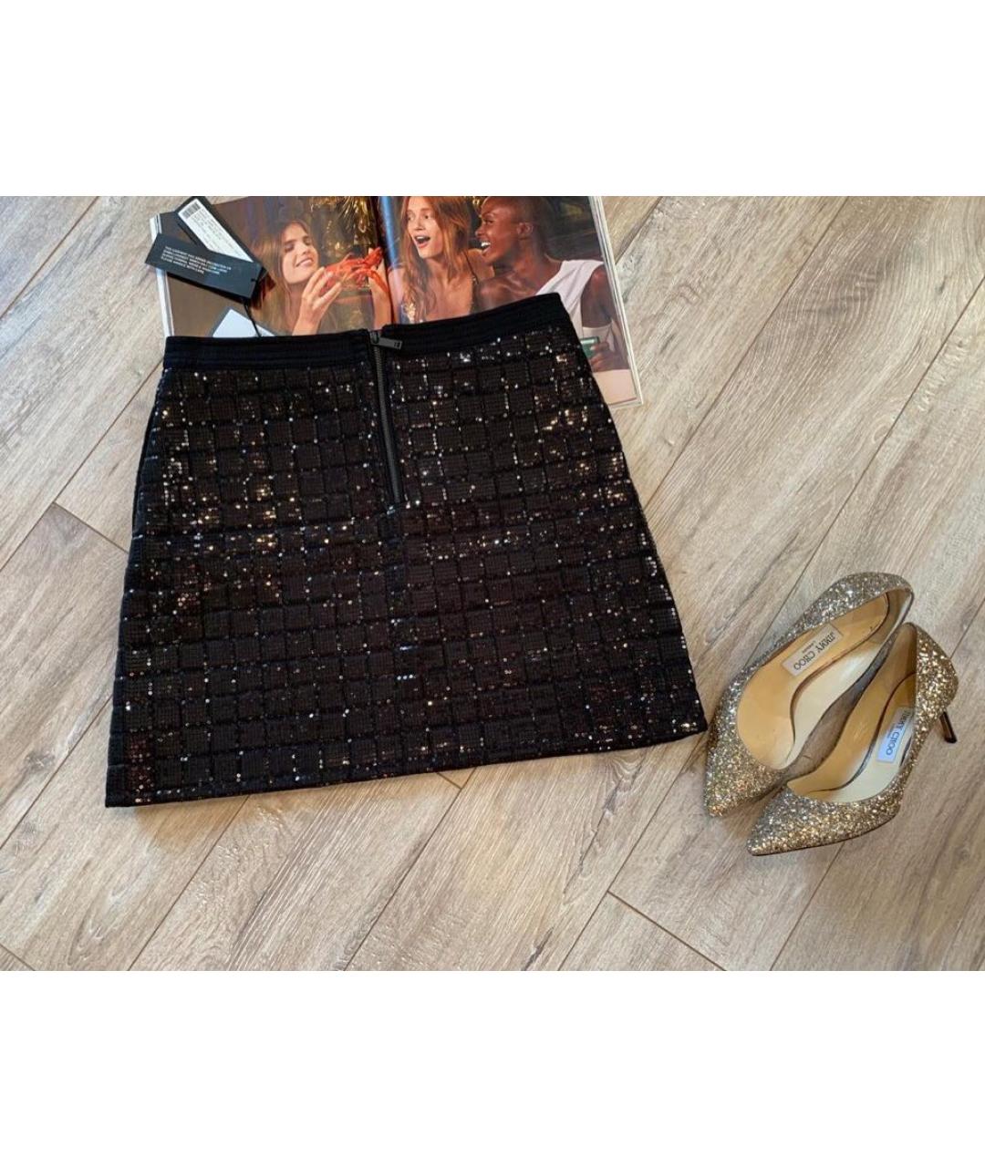 KARL LAGERFELD Черная вискозная юбка мини, фото 2