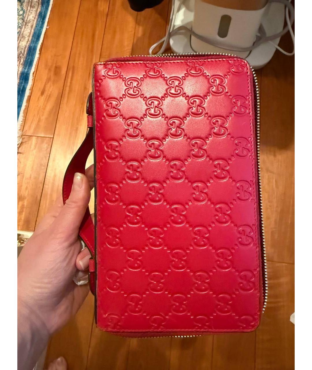 GUCCI Красная кожаная сумка с короткими ручками, фото 4