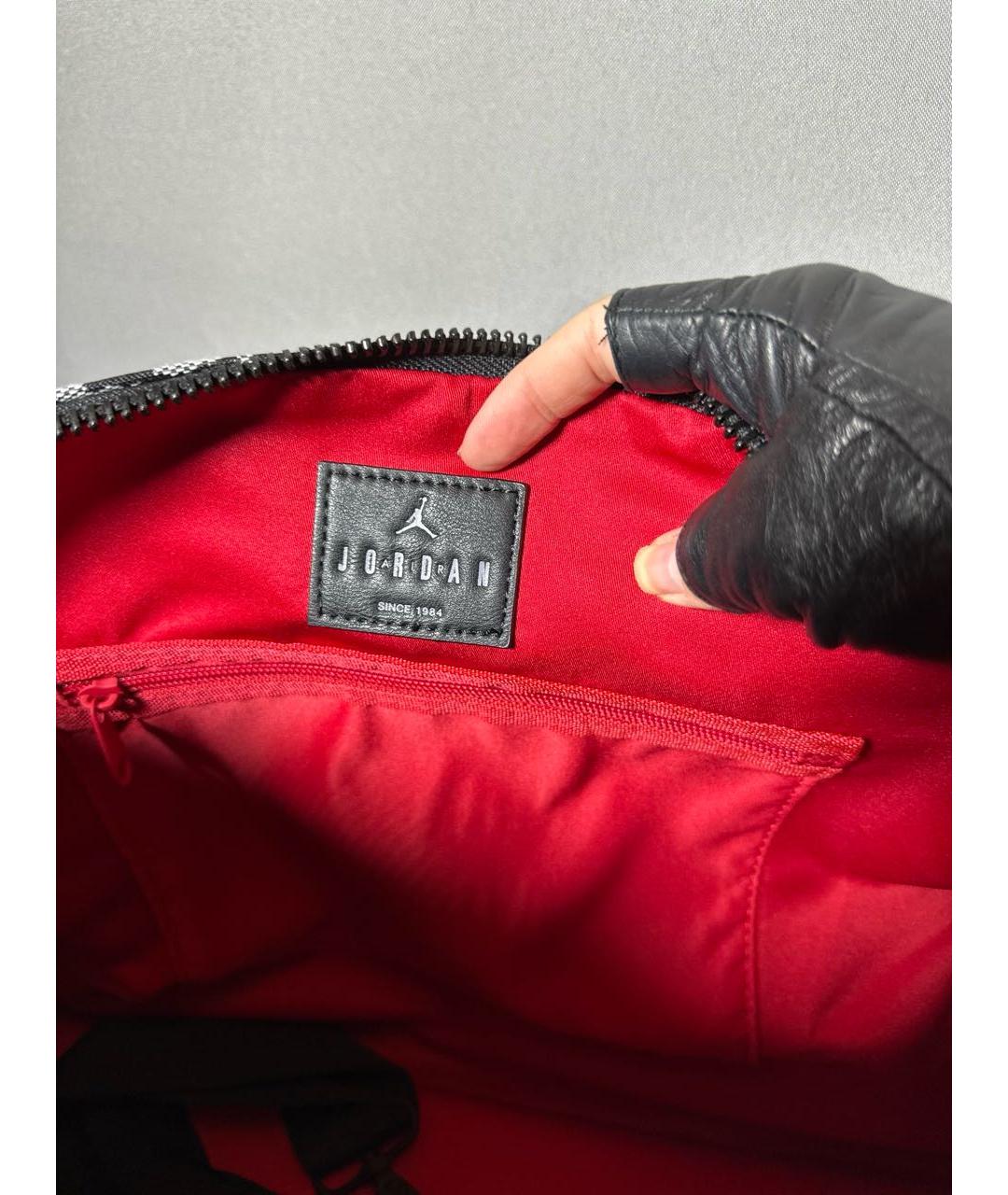 JORDAN Серая жаккардовая дорожная/спортивная сумка, фото 3