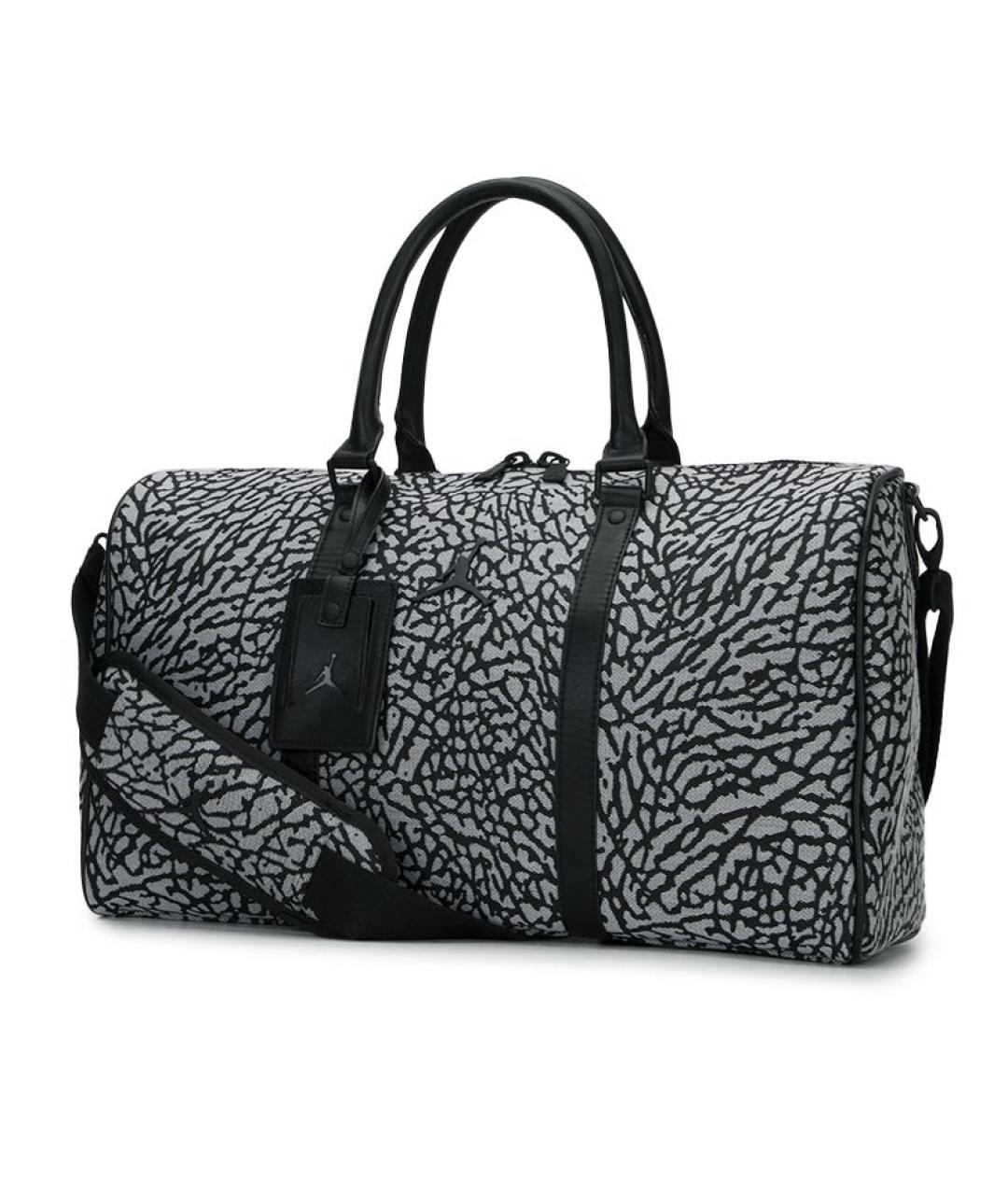 JORDAN Серая жаккардовая дорожная/спортивная сумка, фото 2