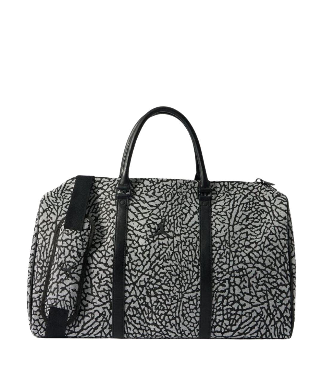 JORDAN Серая жаккардовая дорожная/спортивная сумка, фото 1