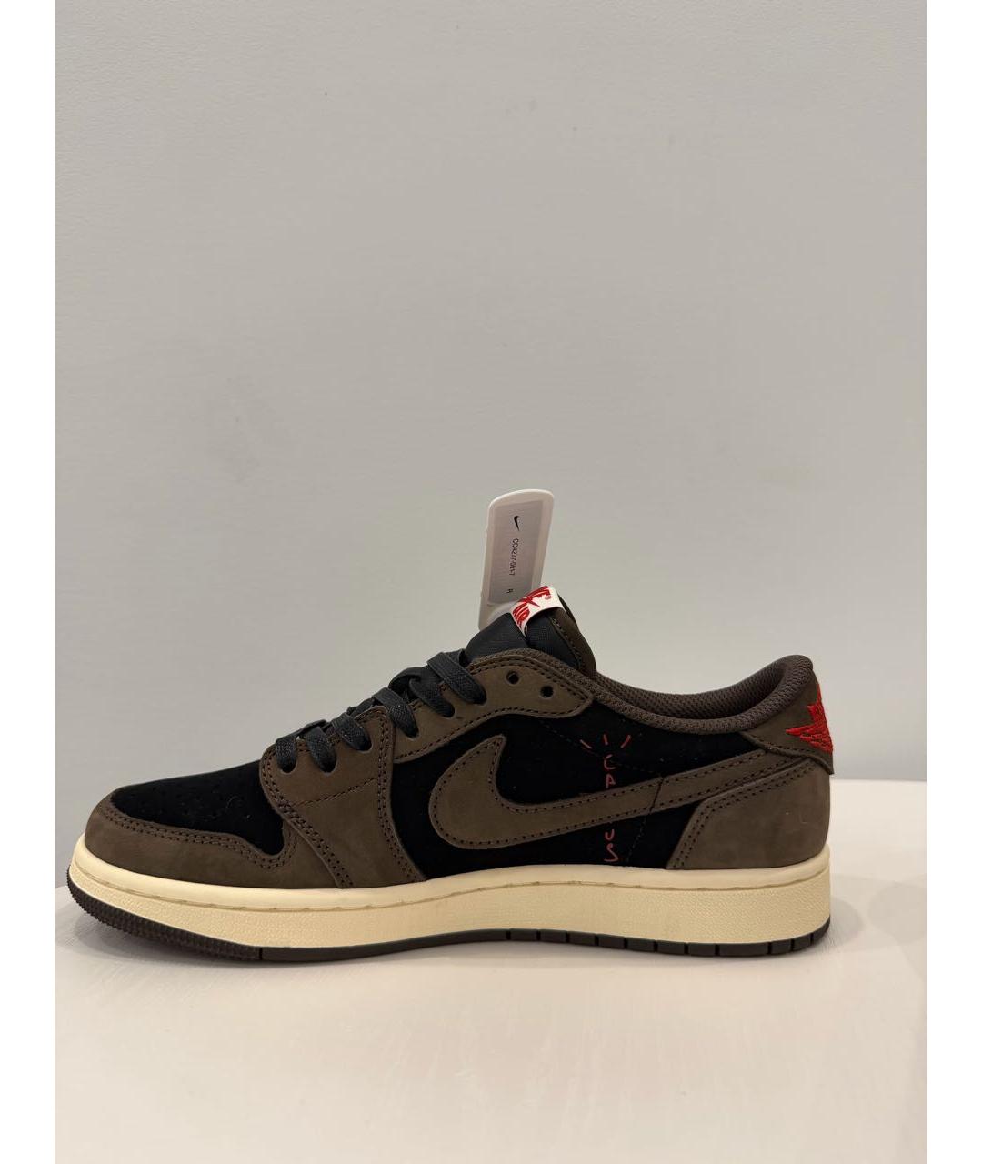 JORDAN Коричневые замшевые низкие кроссовки / кеды, фото 7