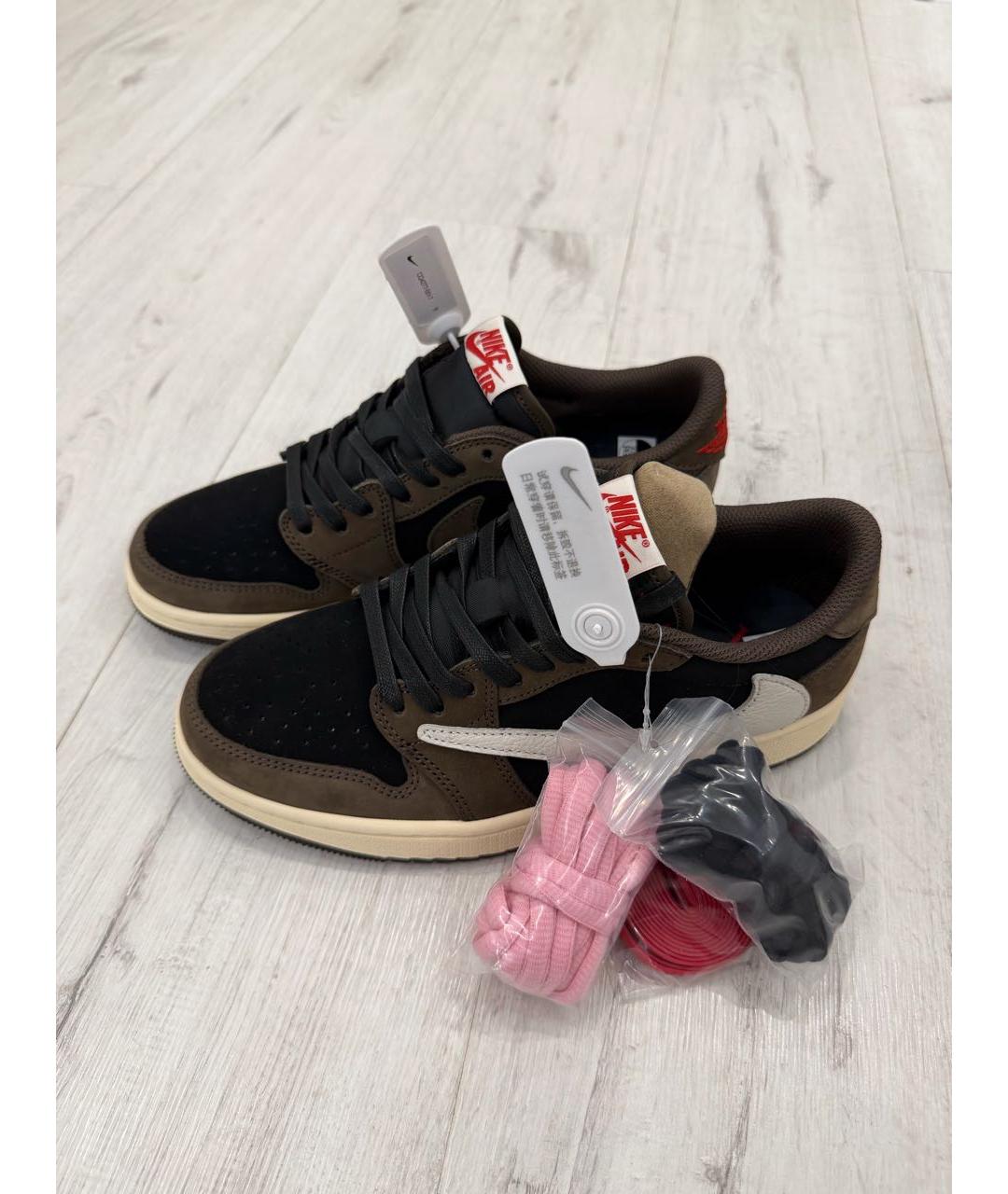 JORDAN Коричневые замшевые низкие кроссовки / кеды, фото 5