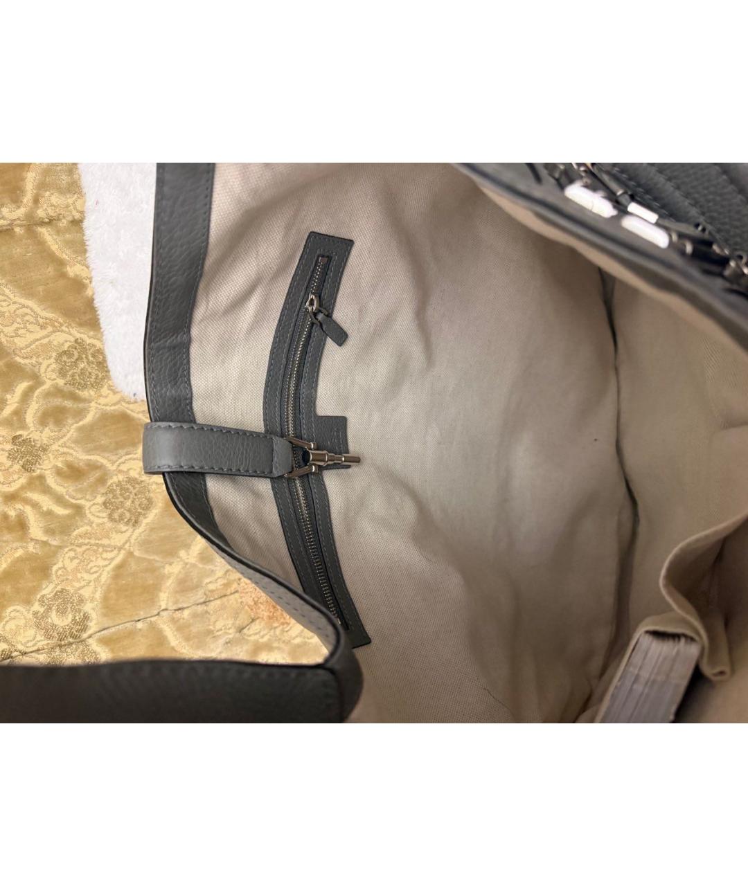 GUCCI Серая кожаная сумка через плечо, фото 2