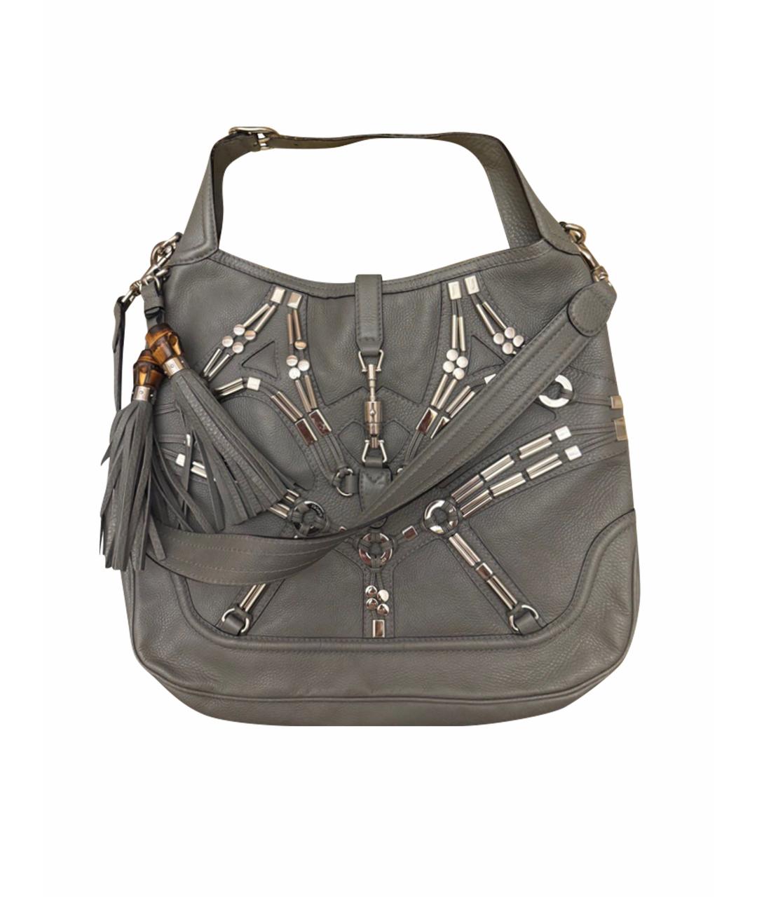 GUCCI Серая кожаная сумка через плечо, фото 1