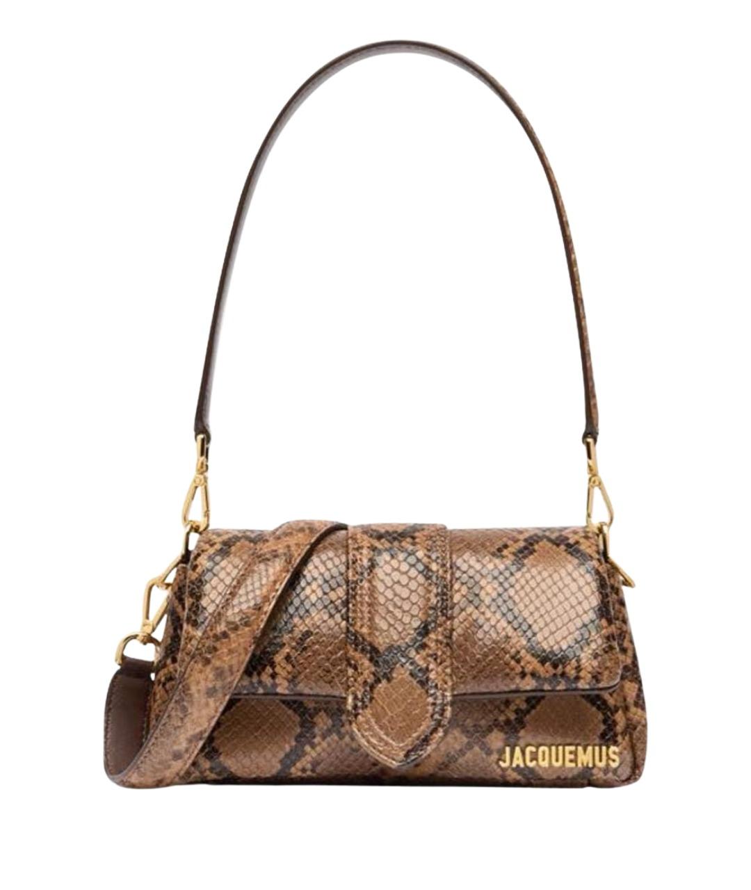 JACQUEMUS Коричневая кожаная сумка с короткими ручками, фото 1