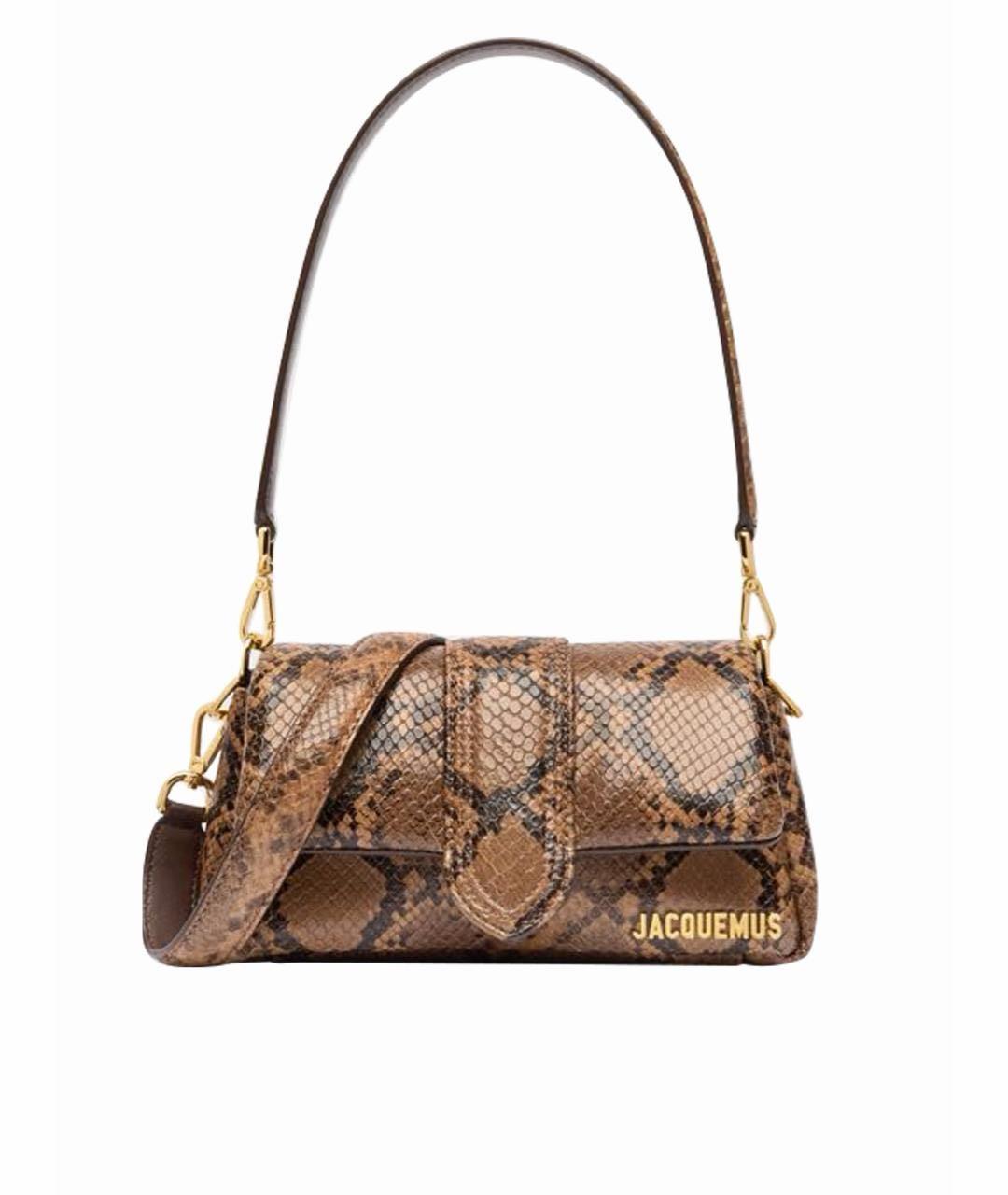 JACQUEMUS Коричневая кожаная сумка с короткими ручками, фото 7