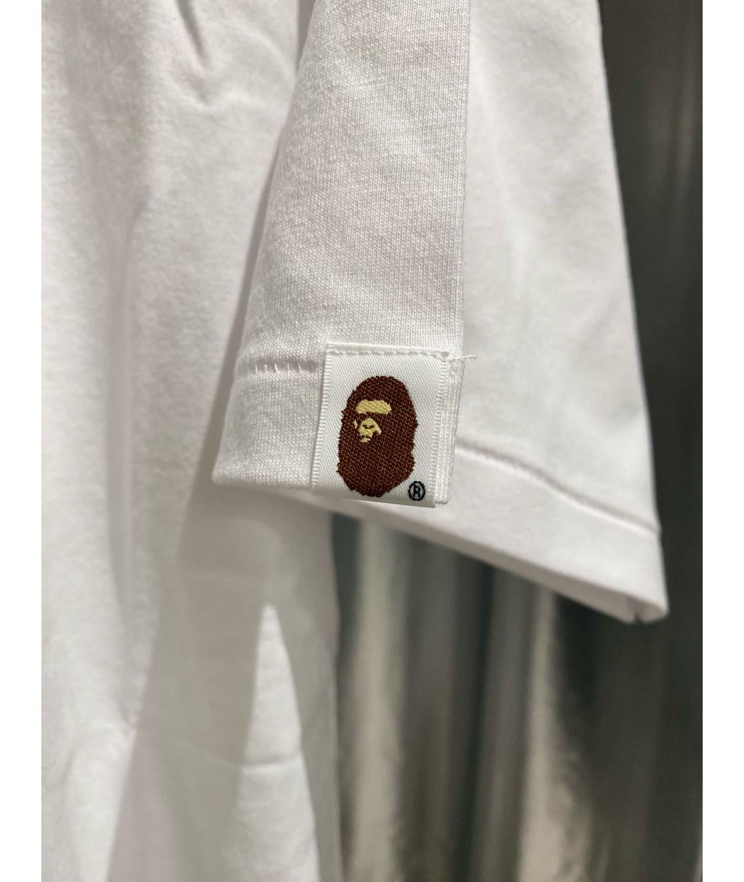 A BATHING APE Белая хлопковая футболка, фото 4