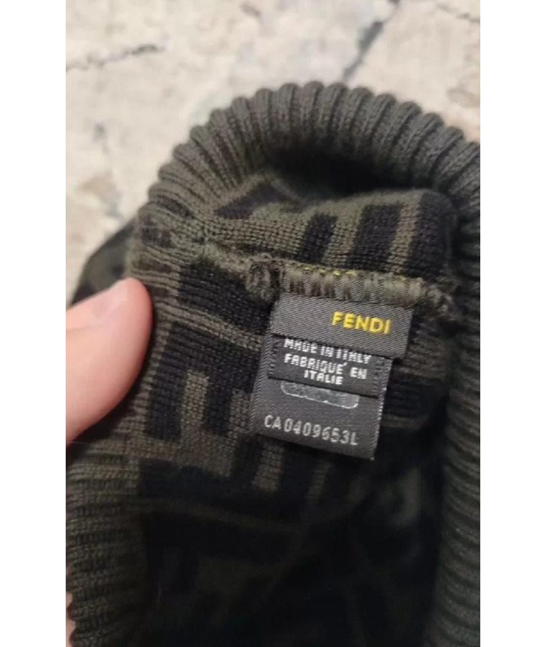 FENDI Коричневая шерстяная шапка, фото 3