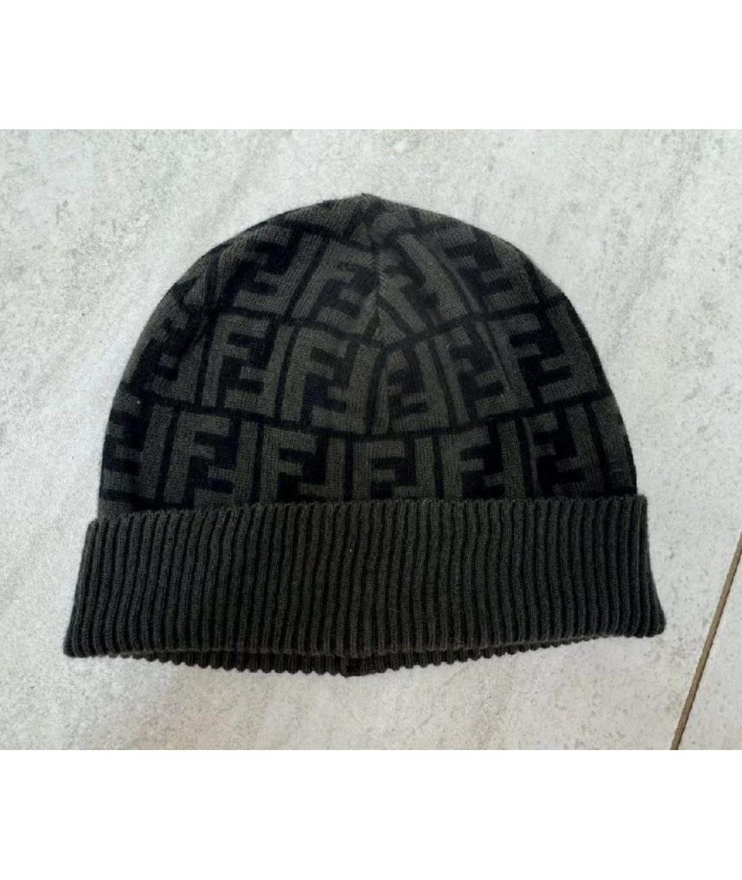 FENDI Коричневая шерстяная шапка, фото 4