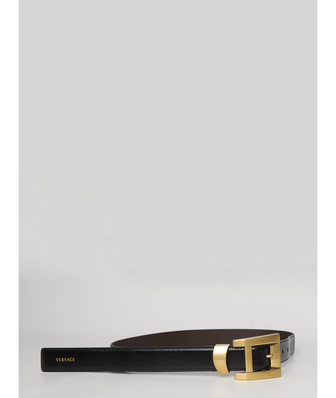 VERSACE Черный кожаный ремень, фото 2