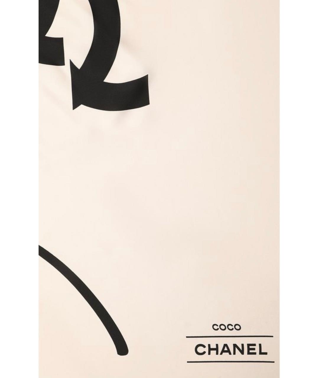 CHANEL Бежевый шелковый платок, фото 2