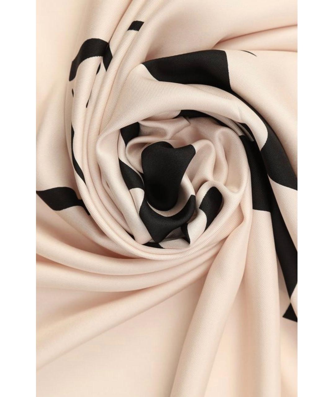 CHANEL Бежевый шелковый платок, фото 3