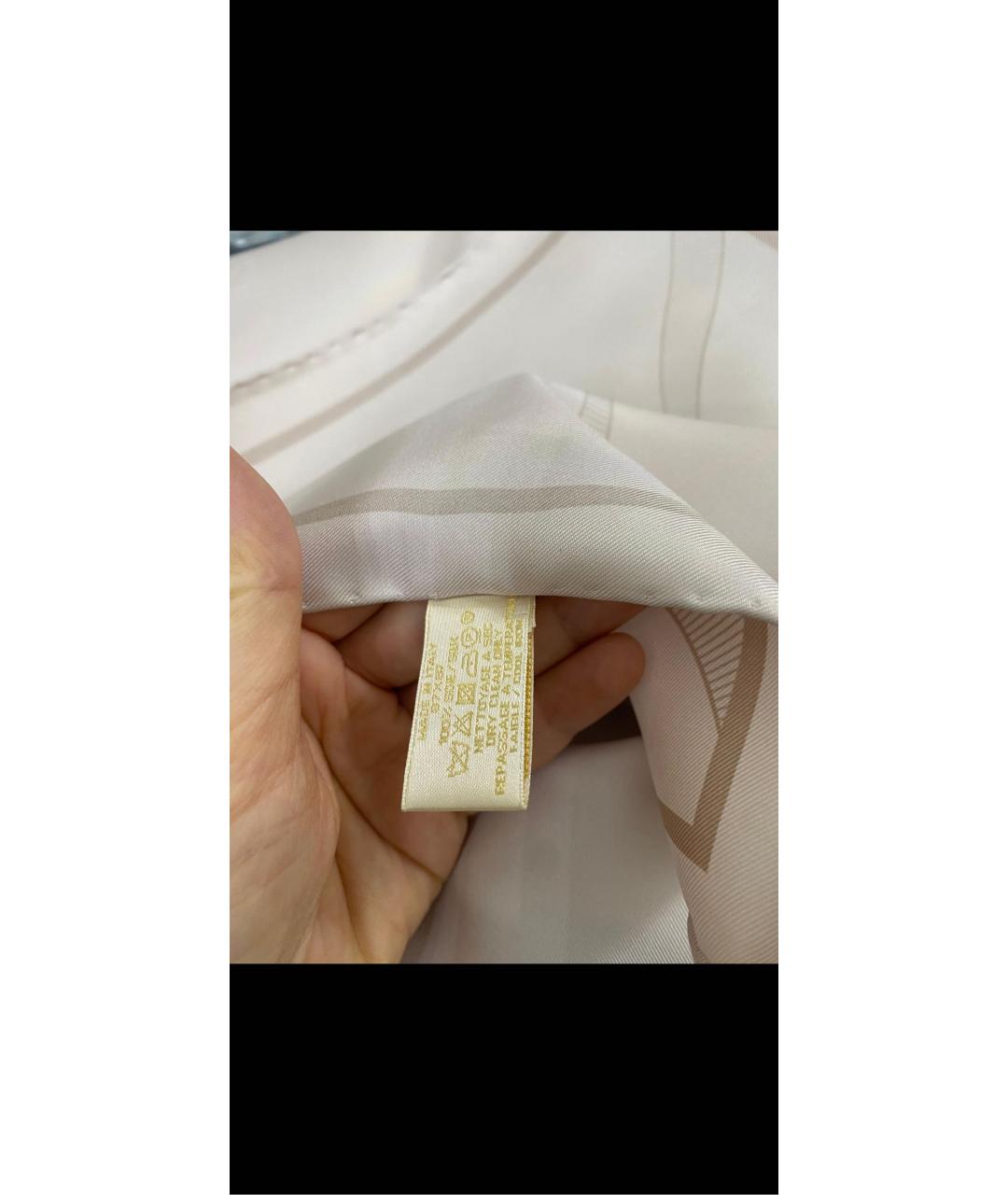 CARTIER Бежевый шелковый платок, фото 4