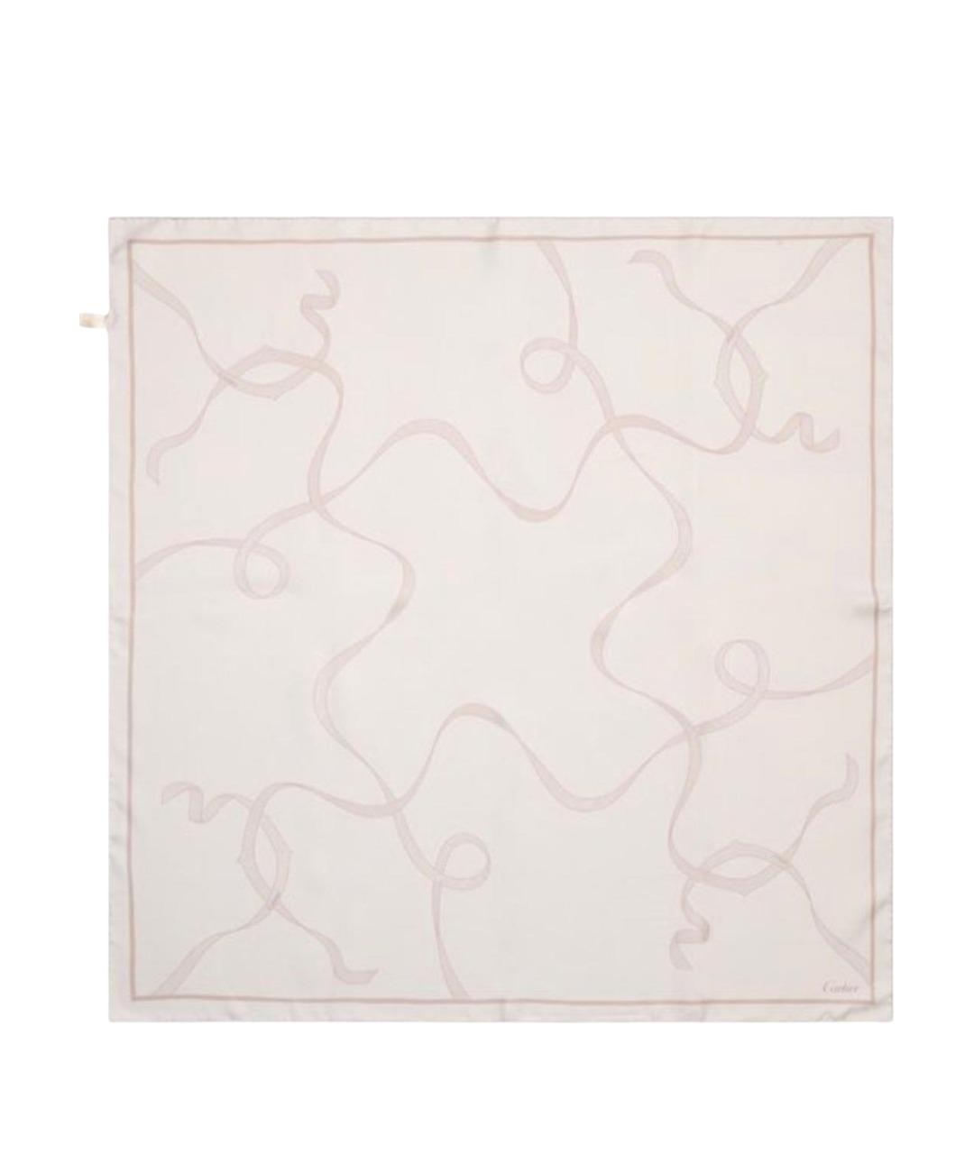 CARTIER Бежевый шелковый платок, фото 1