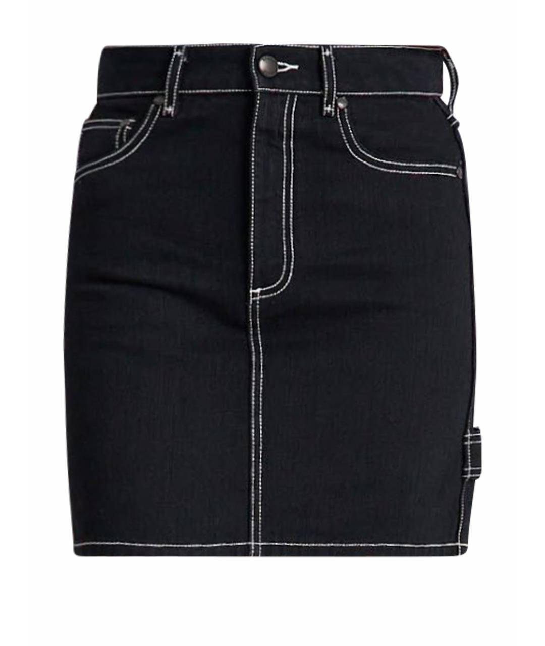 BURBERRY Черная деним юбка мини, фото 6