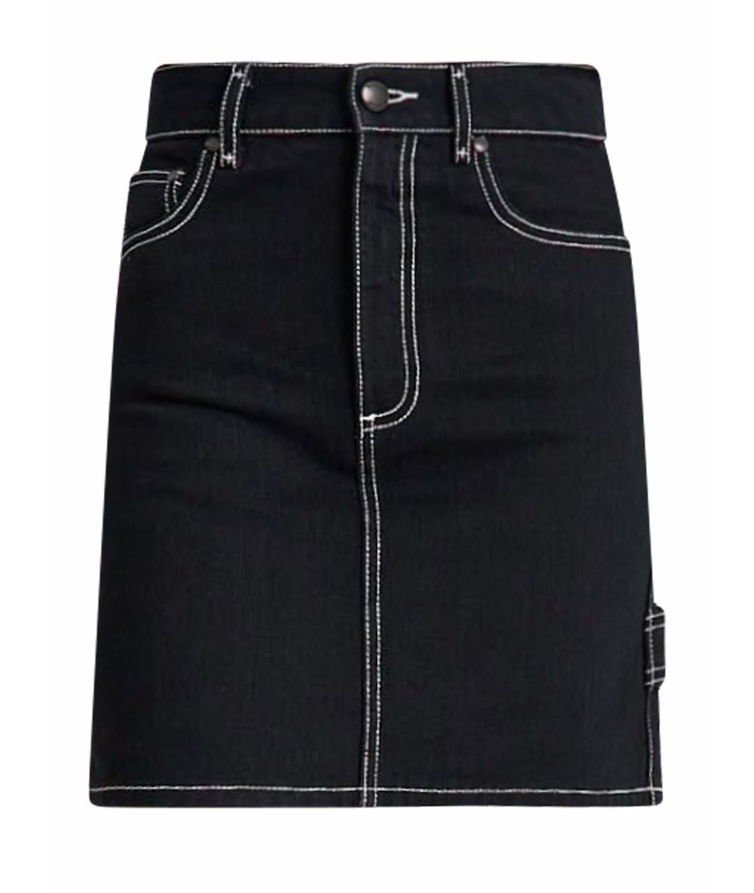 BURBERRY Черная деним юбка мини, фото 1