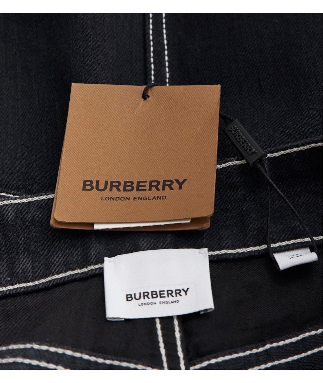 BURBERRY Черная деним юбка мини, фото 5