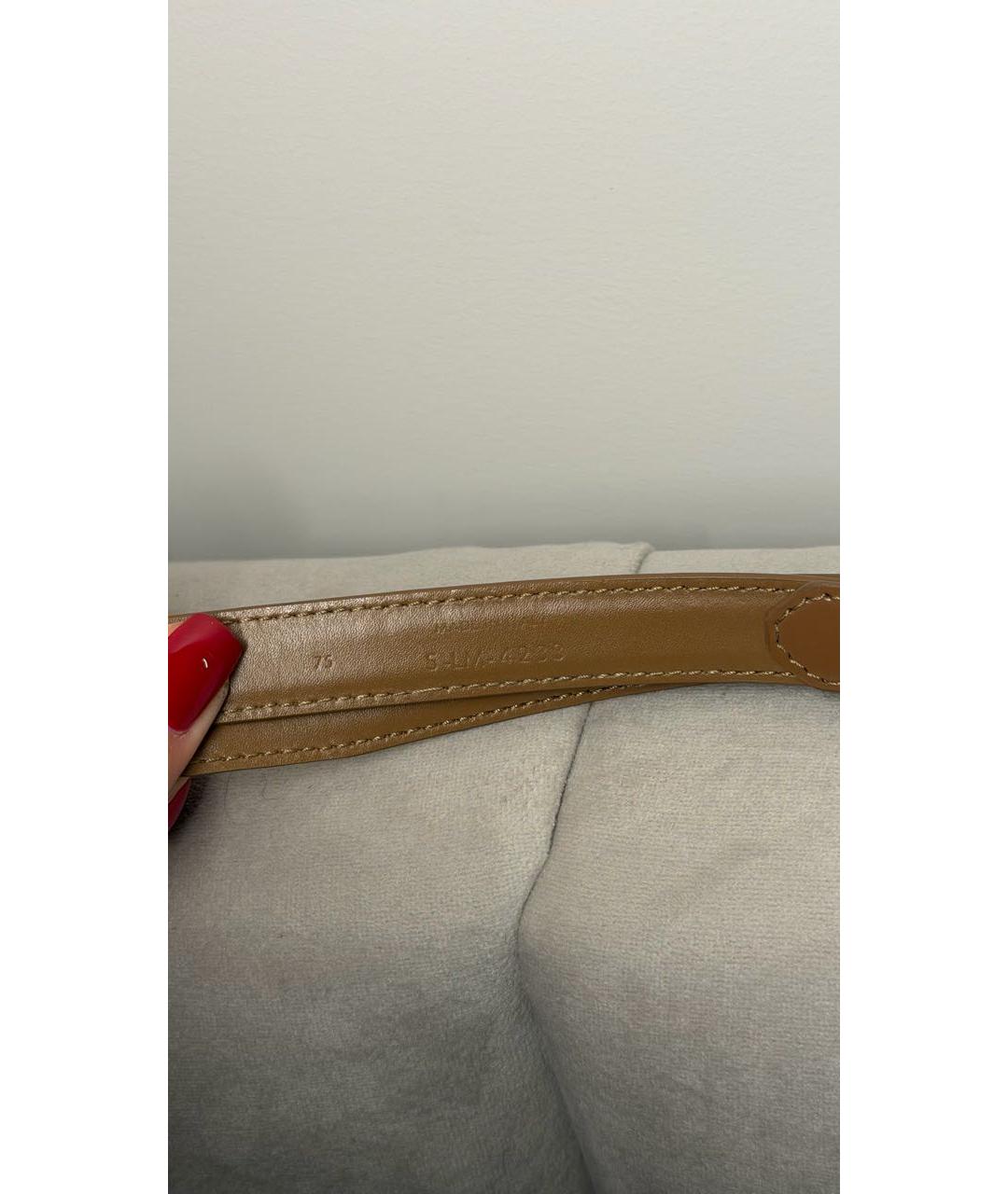 CELINE Коричневый кожаный ремень, фото 4