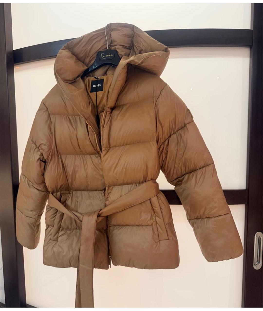 HUGO BOSS Коричневый полиамидовый пуховик, фото 6