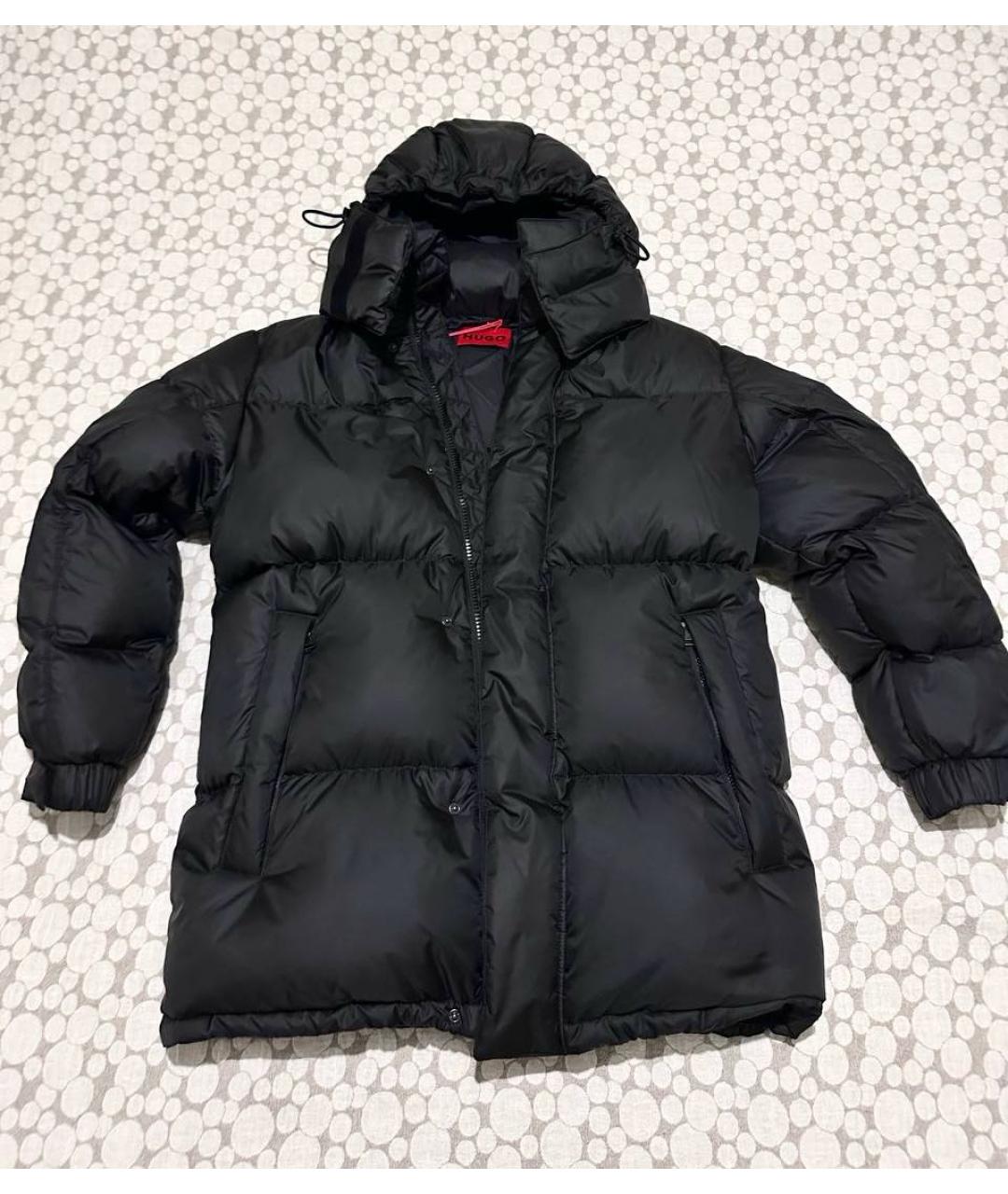 HUGO Черный полиэстеровый пуховик, фото 5