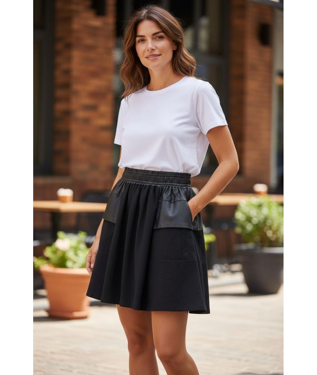 DAMIR DOMA Черная шерстяная юбка миди, фото 6