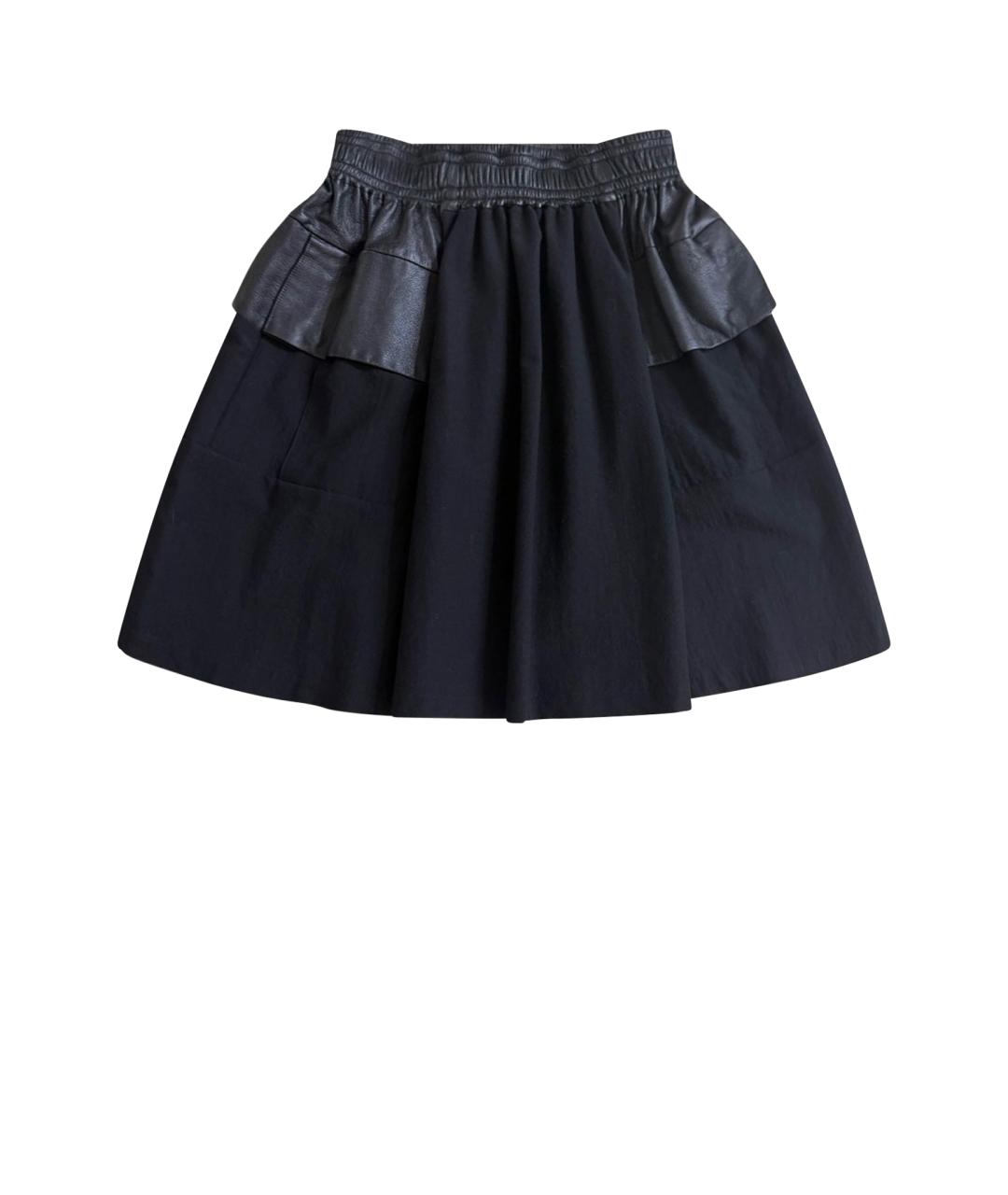 DAMIR DOMA Черная шерстяная юбка миди, фото 1