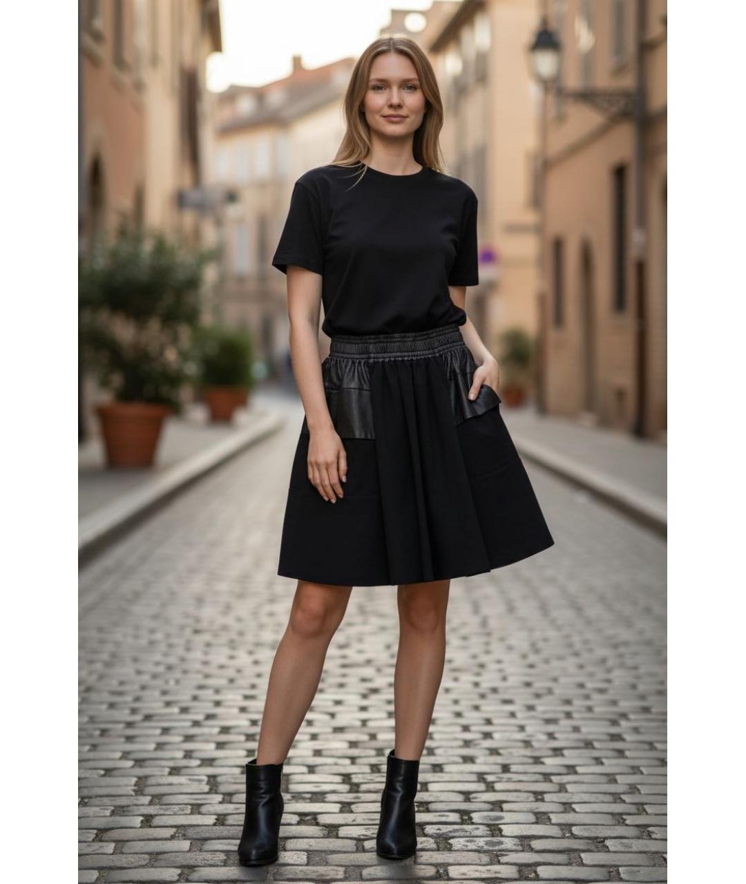 DAMIR DOMA Черная шерстяная юбка миди, фото 7