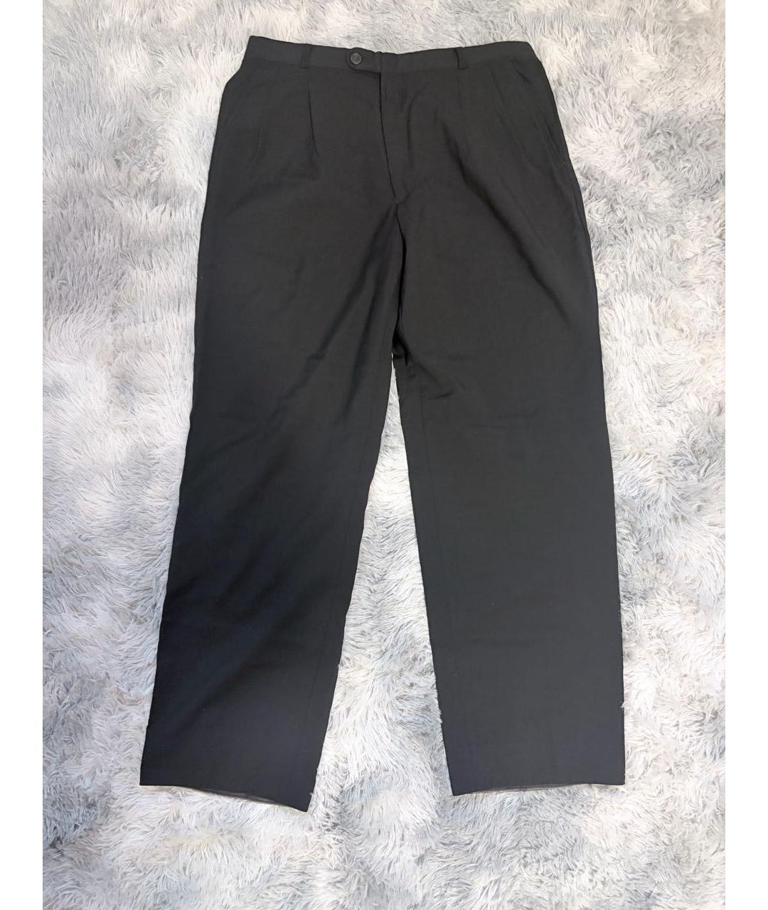 SAINT LAURENT Черные шерстяные классические брюки, фото 4