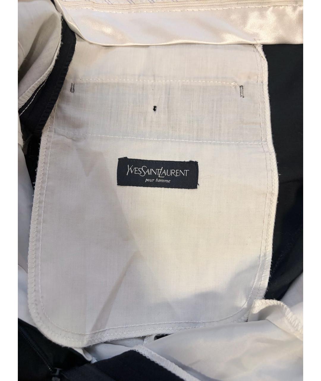 SAINT LAURENT Черные шерстяные классические брюки, фото 3