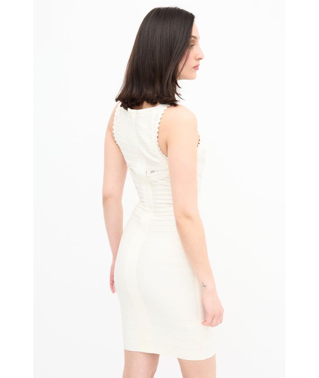 HERVE LEGER Белое вискозное коктейльное платье, фото 3