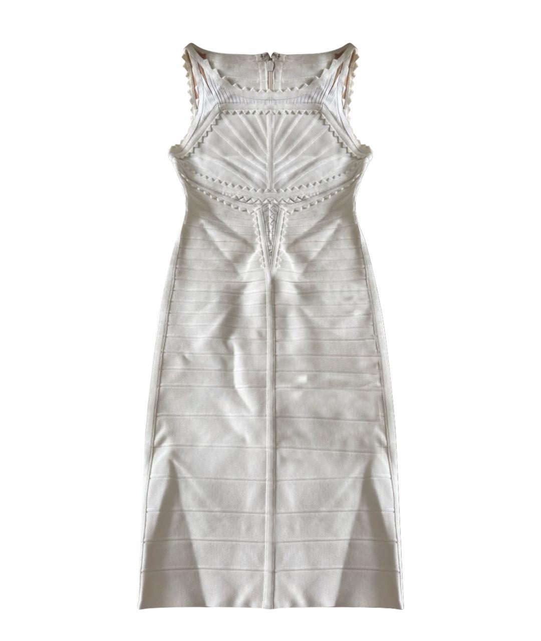 HERVE LEGER Белое вискозное коктейльное платье, фото 1